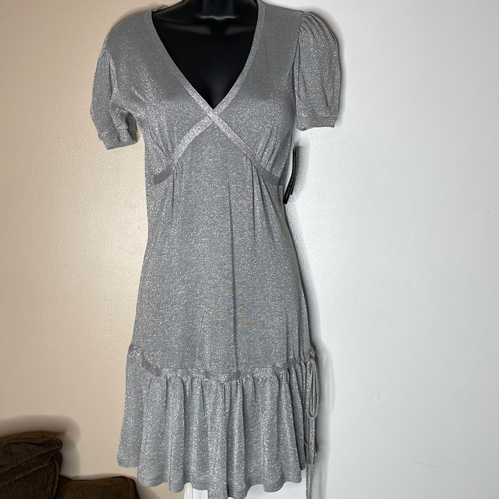 NWT sexy silver mini dress